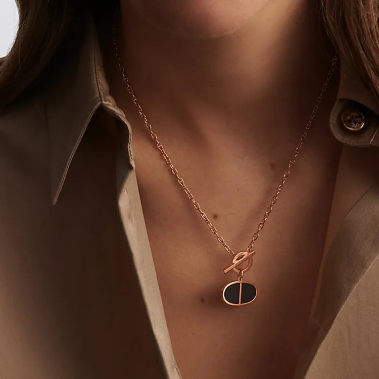 HERMES Chaine D'ancre Verso Karat Gold Necklaces Women's-2