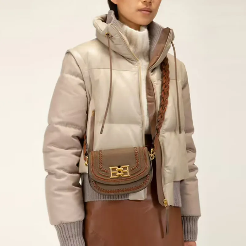 BALLY Leather Shoulder Bag Crossbody Bag Mini Women's Green-4