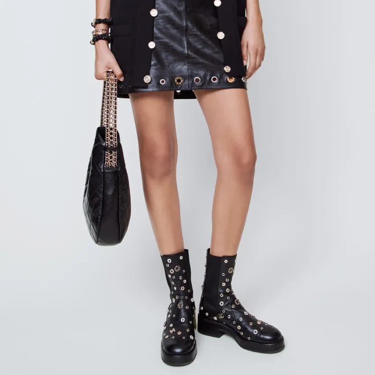 CHANEL Sheepskin Tote Bag, Shopping Bag, Chain Bag, Shoulder Bag, Crossbody Bag Women's Black-3