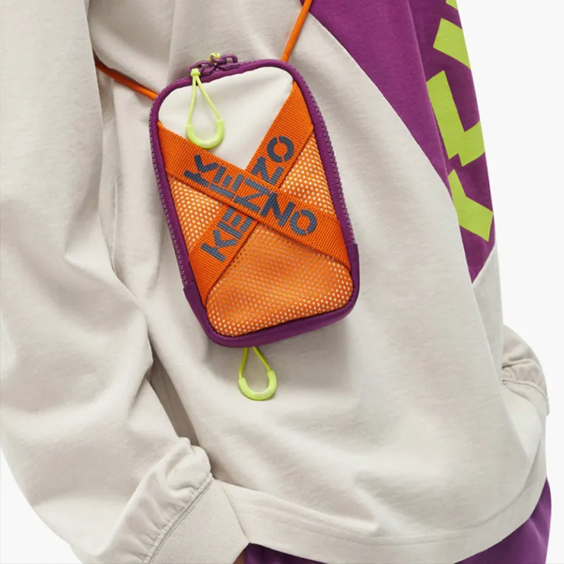 KENZO Letter Logo Fabric Crossbody Bag Shoulder Bag Cell Phone Pouch Regular Unisex Orange-1