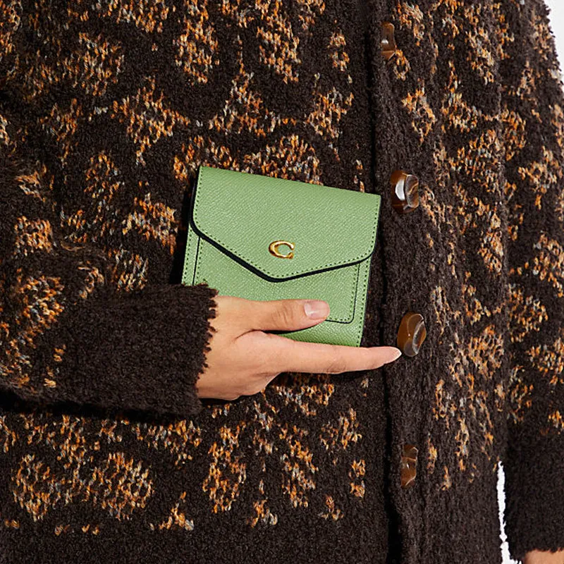 COACH Wyn Leather Wallet Women's Grass Green-1