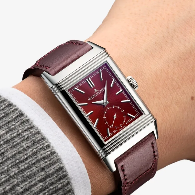 JAEGER LECOULTRE Flip Collection REVERSO Manual Mechanical Movement Women's Watch Watch 45.6*27.4mm Red Watch Dial-3