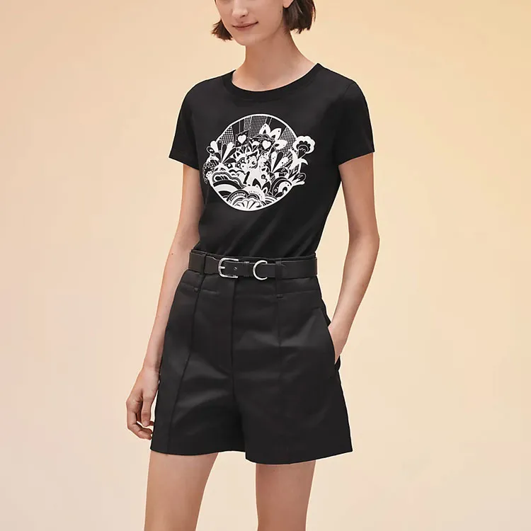HERMES Regular T Shirt Women's Black-1