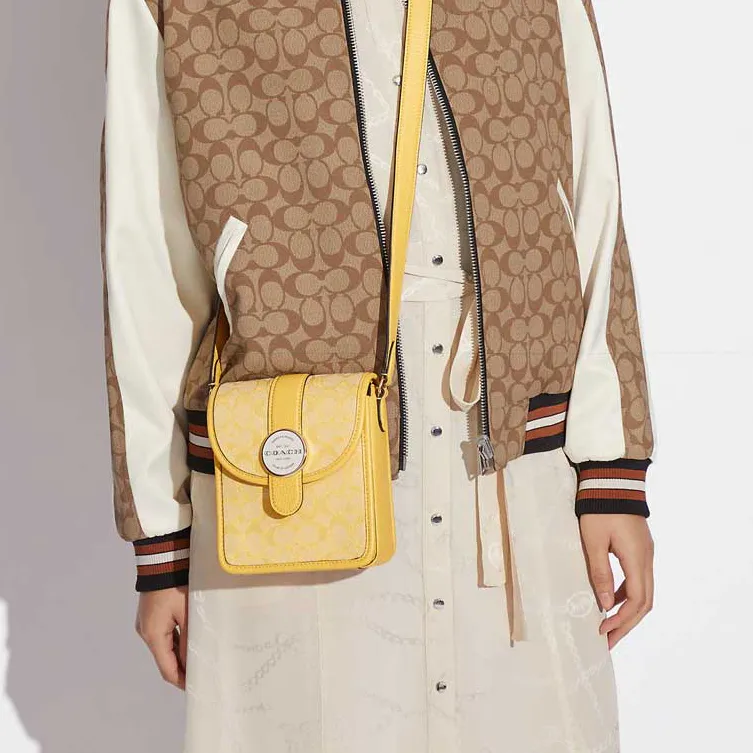 COACH N/S Leather Shoulder Bag Crossbody Bag Mini Women's Yellow-3