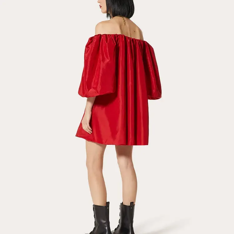 Valentino Long-Sleeved Dresses Women's Red-2