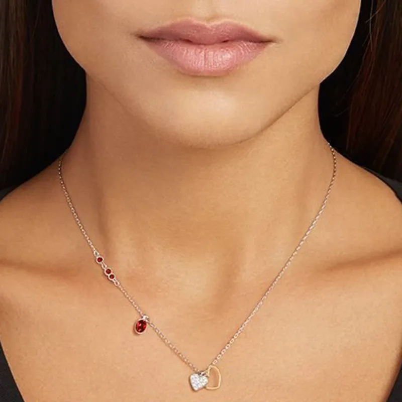 Swarovski Alloy Necklaces Women's Silver White-2