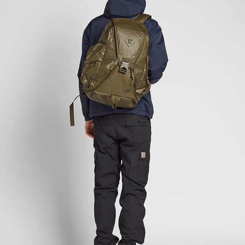 Nike Nylon Fabric Backpack Regular Unisex Olive Green-6