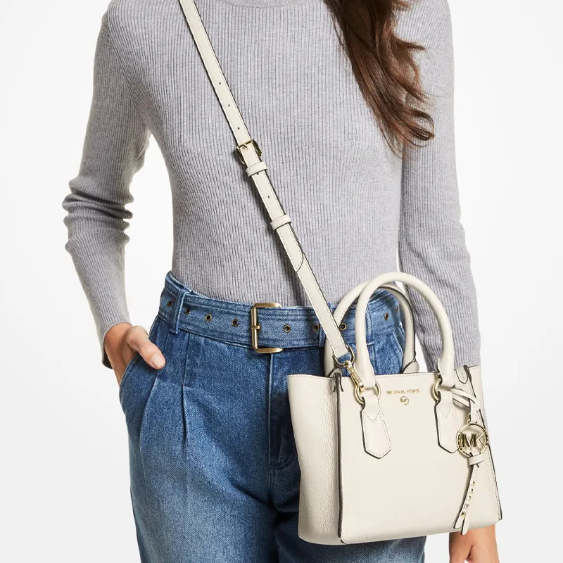 MICHAEL KORS Leather Handbag Shoulder Bag Crossbody Bag Small Size Women's Cream White-7