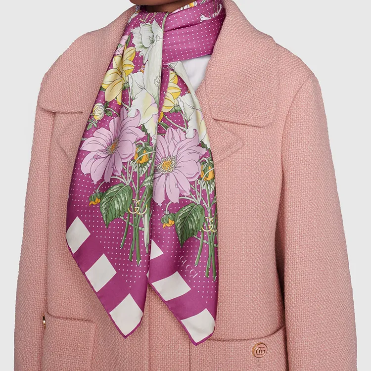 GUCCI Silk Scarves Unisex Purple-2