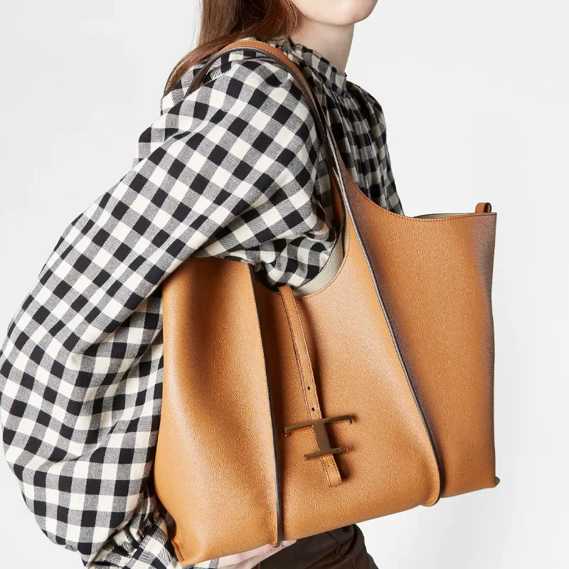 TOD'S T Timeless Open Top Medium Tote Bag-5