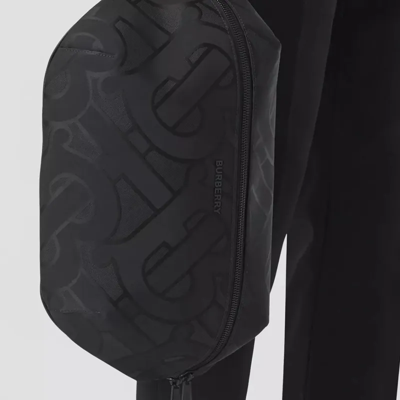 Burberry Monogram Recycled Polyester Sunny Fanny Pack Men's Black-5