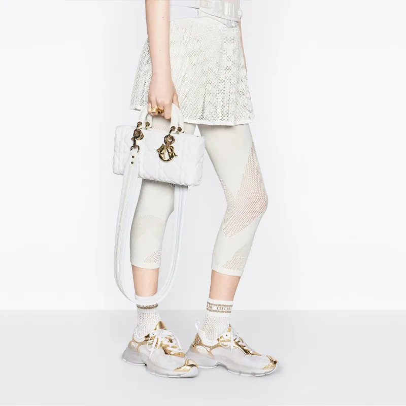 DIOR Lady D-JOY Technical Fabric Handbags Shoulder Bag Crossbody Bag Women's White-6