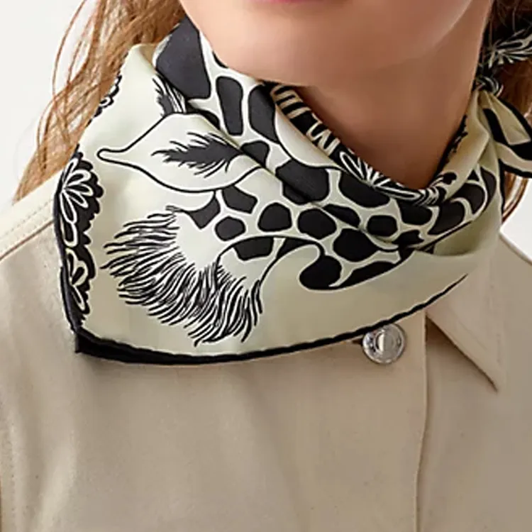 HERMES Silk Scarves Women's Eggshell White-1