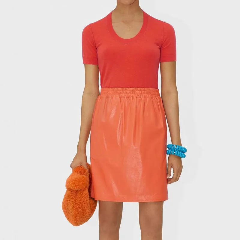 Bottega Veneta JODIE Wool Handheld Handbag Mini Women's Light Orange-5