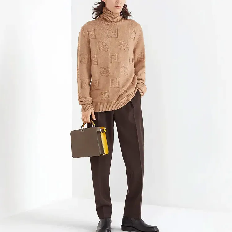 FENDI SS22 Sweater Men's Light Brown-2