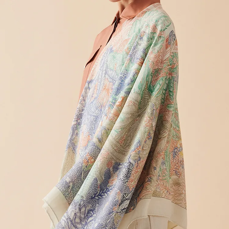 HERMES Tropical Jungle Edition Blessing Treasure Shawls Women's-1
