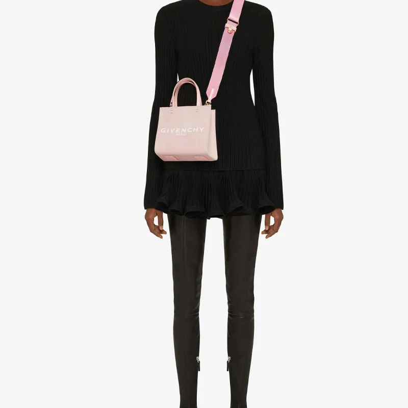 GIVENCHY Cotton Canvas And Linen Canvas Bag Tote Bag Shopping Bag Handbag Shoulder Bag Crossbody Bag Mini Women's Pink-4