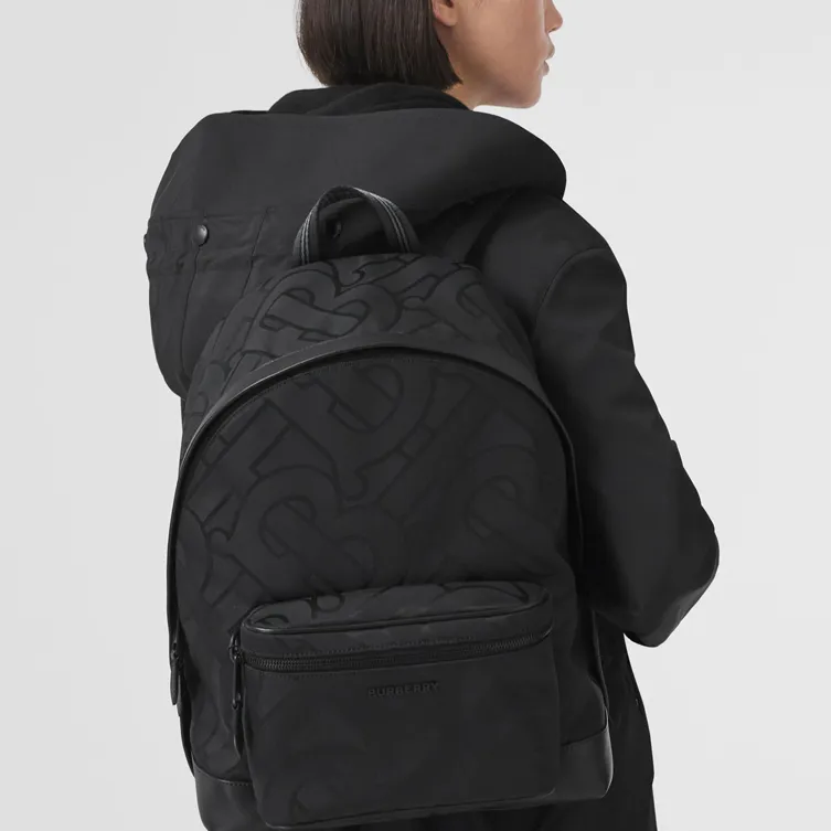 Burberry Leather Backpack Men's Black-7