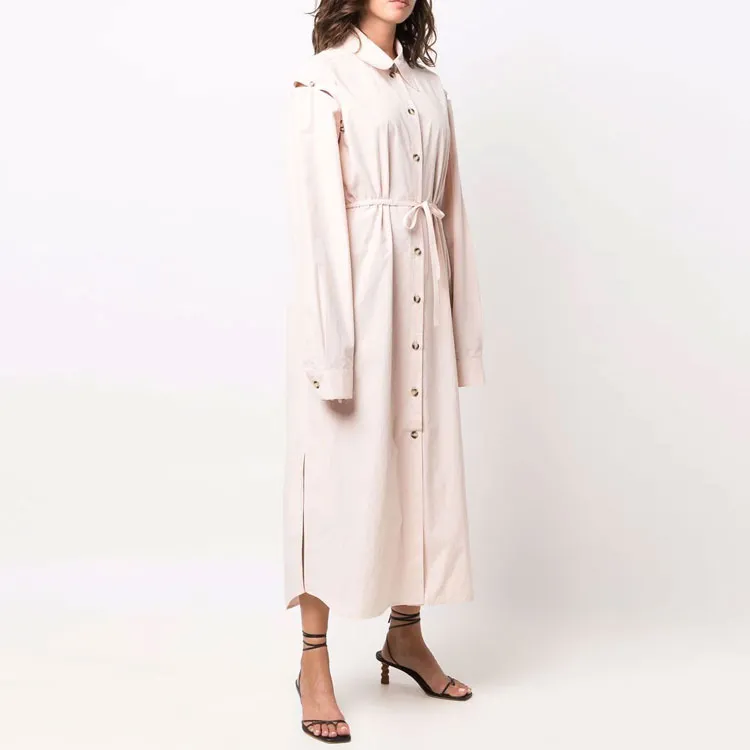 NANUSHKA Tied-waist Cotton Shirt Dress-3