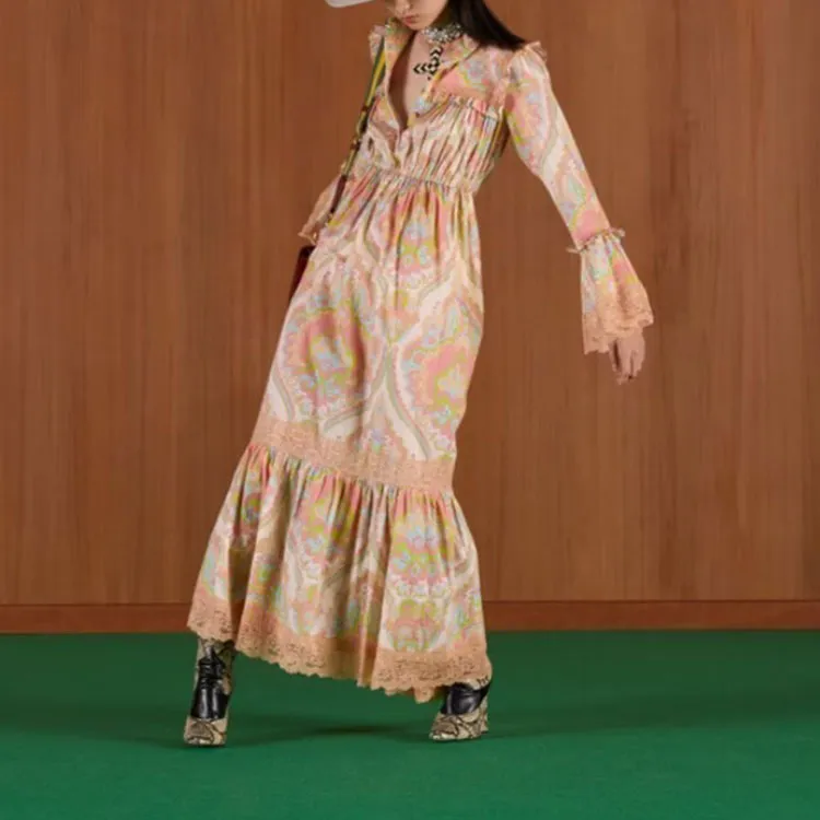 GUCCI Long Sleeved Dresses Women's Pink-1