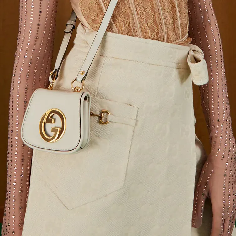 GUCCI Leather Saddle Bag Clip-on Shoulder Crossbody Bag Extra Mini Men's White-5