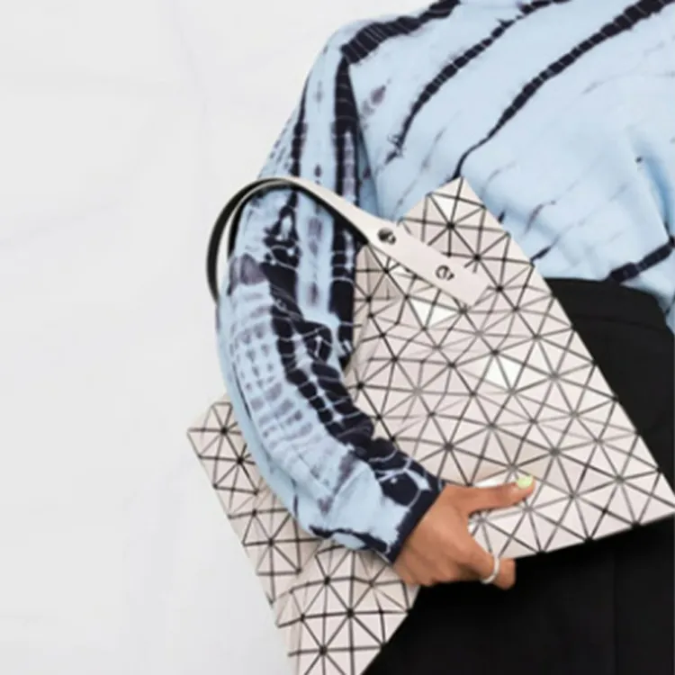 ISSEY MIYAKE Prism PU Tote Laptop Bag, One Shoulder Handbag Unisex Ecru-7