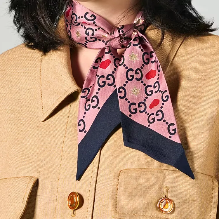 GUCCI Silk Scarves Women's Pink-2