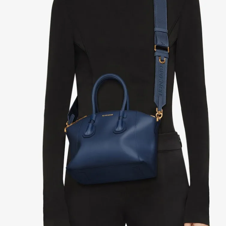 GIVENCHY Antigona Smooth Calf Leather Handbag Shoulder Bag Crossbody Bag Mini Women's Navy-9