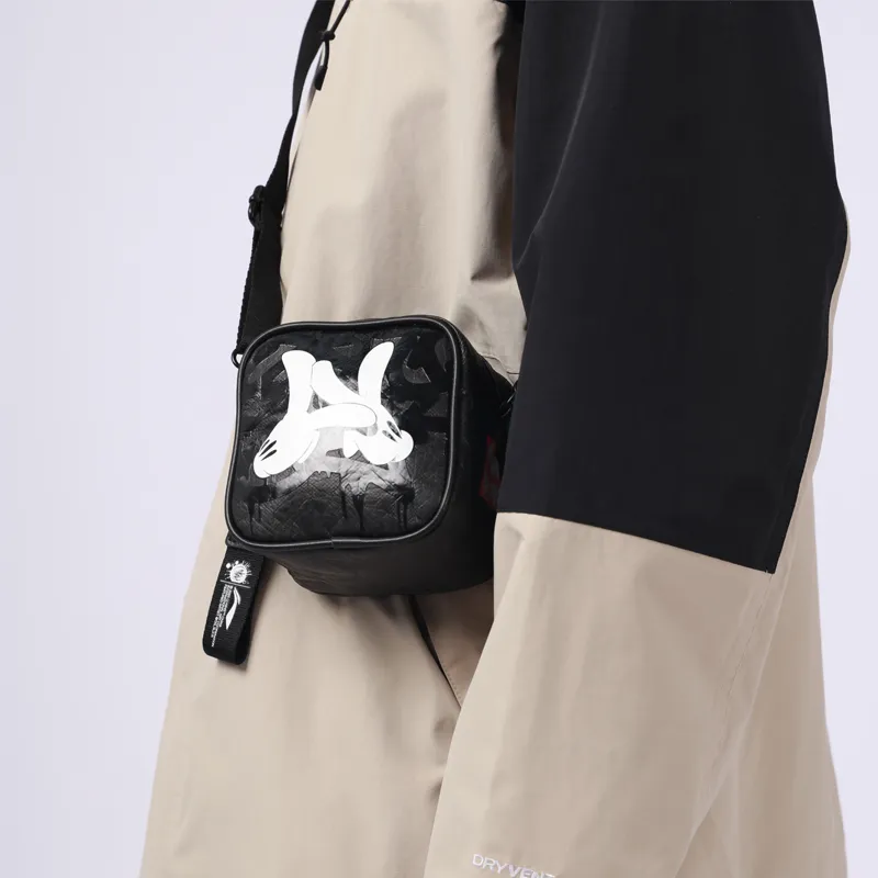 LiNing OG_SLICK Collaboration Polyethylene Small Square Bag Shoulder Bag Crossbody Bag Regular Unisex Black-7