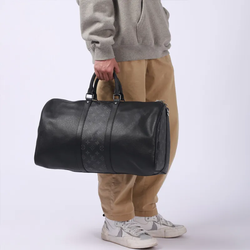 LOUIS VUITTON Keepall Bandouliere Monogram Eclipse 50 Black-6