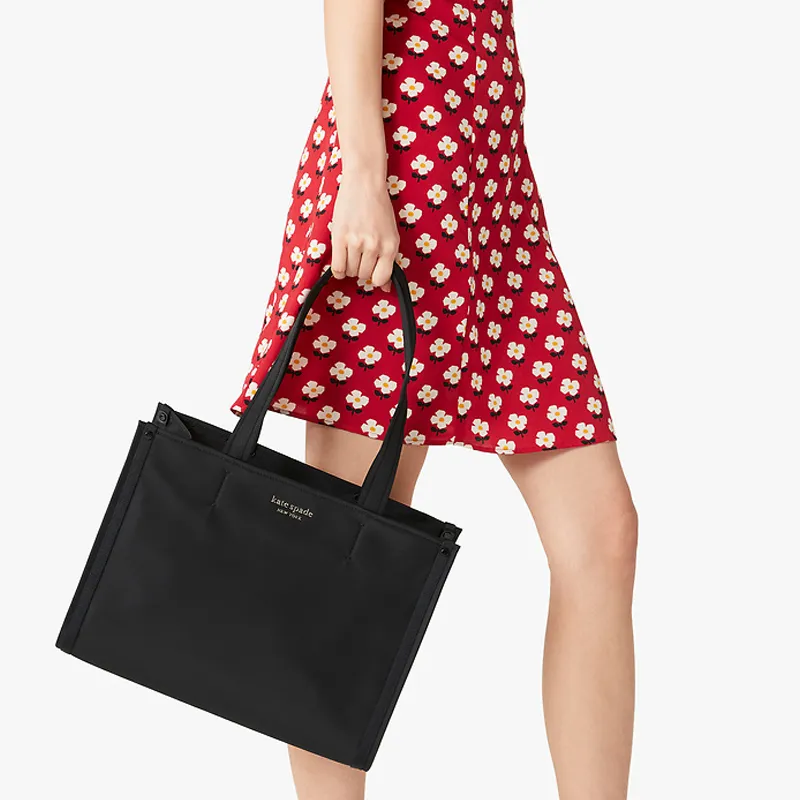 Kate Spade Sam Nylon Tote Bag Shopping Bag Shoulder Bag Handbag Medium Size Women's Black-4