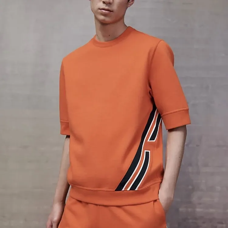 HERMES T-Shirts Men Orange Red-1