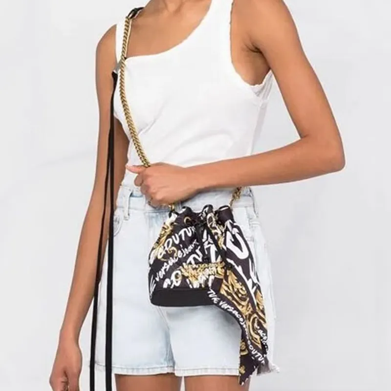 VERSACE JEANS COUTURE Fabric Bucket Bags Shoulder Bag Crossbody Bag Regular Women's Black-2