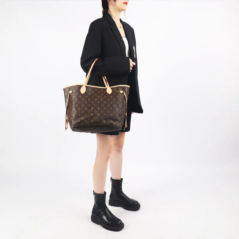 LOUIS VUITTON NEVERFULL Coated Canvas With Leather Combo Bag, Tote Bag, Shopping Bag, Handbag, Shoulder Bag Women's-11