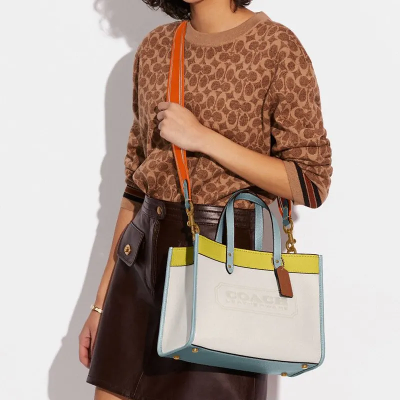 COACH Field Leather Tote Bag, Shopping Bag, Crossbody Bag, Handbag Tubas Women's-4