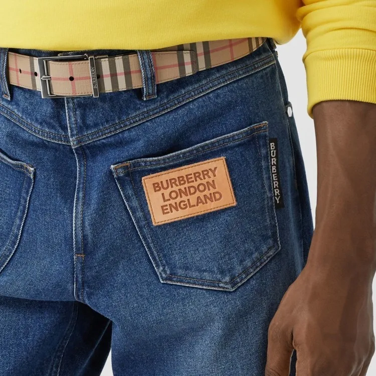 Burberry Check Pattern Reversible Buckle Belt-5