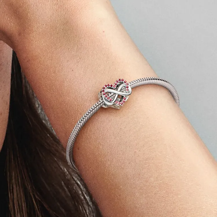Pandora 925 Sterling Silver Pendant Women's Silver Red-2