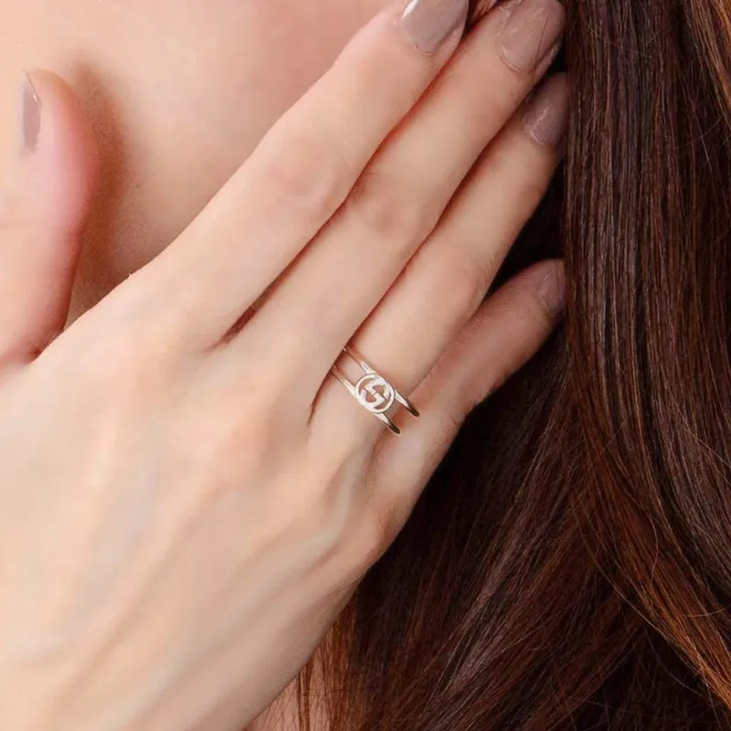 GUCCI Sterling Silver Rings Women's Silver-3