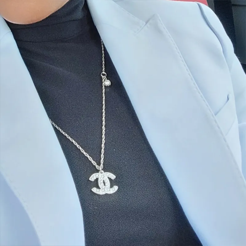 CHANEL Pearl Necklaces Women's Silver-2