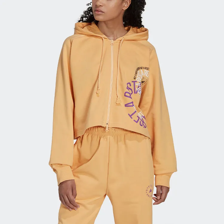 adidas FW22 By Stella McCartney Cropped Full-Zip Hoodie Yellow-2