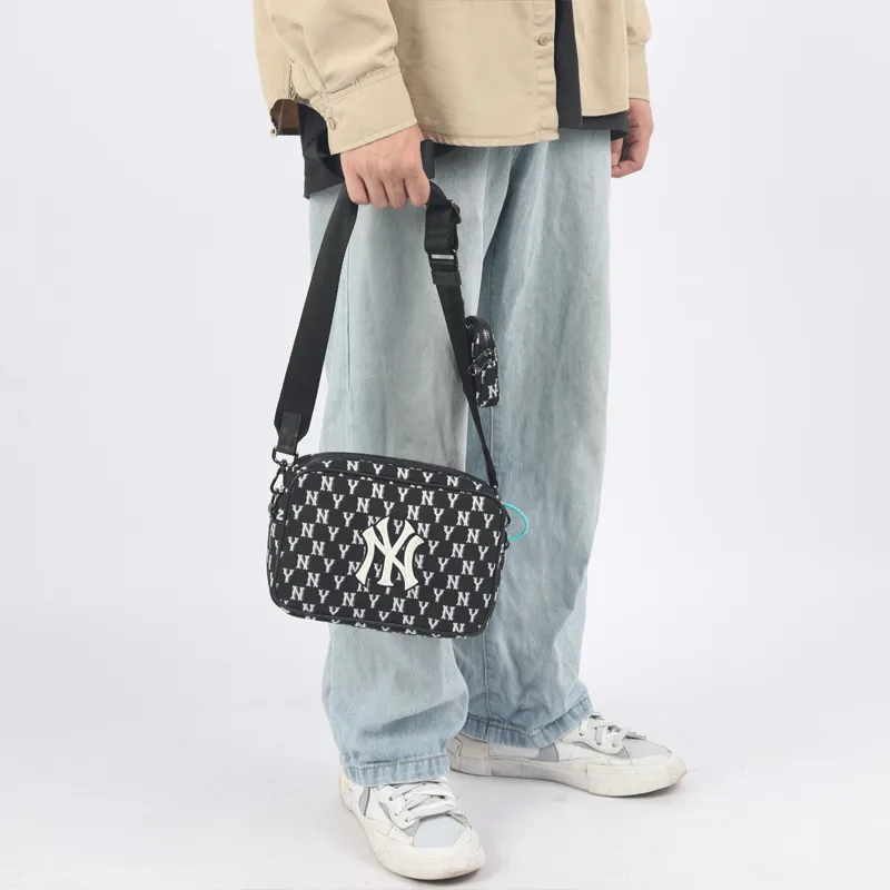 MLB Monogram Collection Polyester Combo Bag Camera Bag Crossbody Bag Shoulder Bag Unisex Black-7