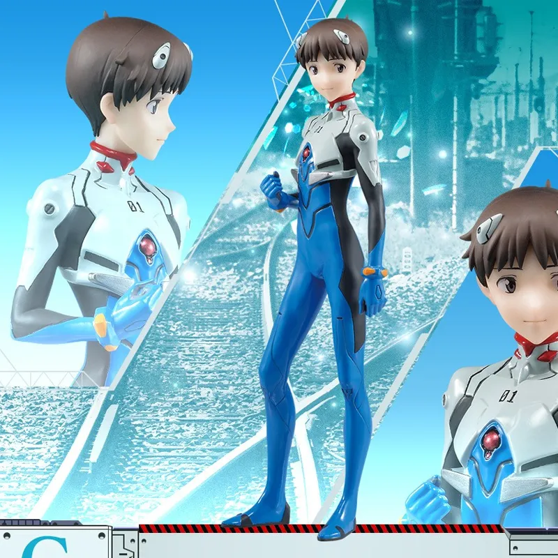 BANPRESTO Shinji Ikari Ichiban Kuji C Prize, Neon Genesis Evangelion, Evangelion 01 Vs Evangelion 13 Bonus Gifts 21cm-1