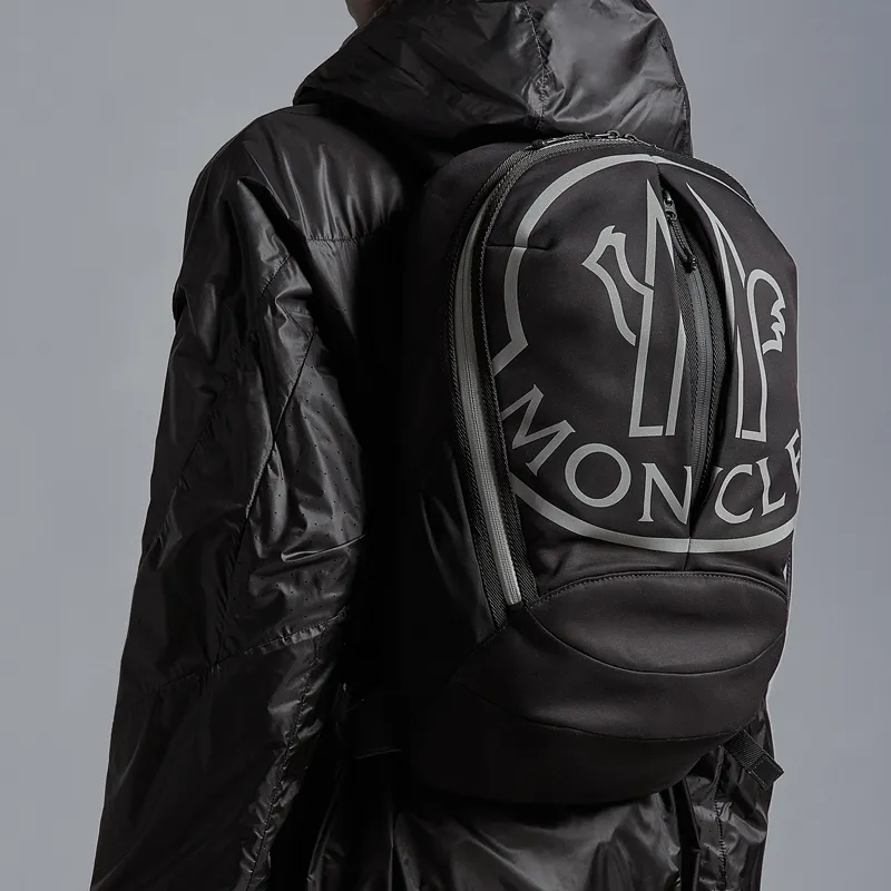 Moncler Cow Leather Backpack Men's Black-4
