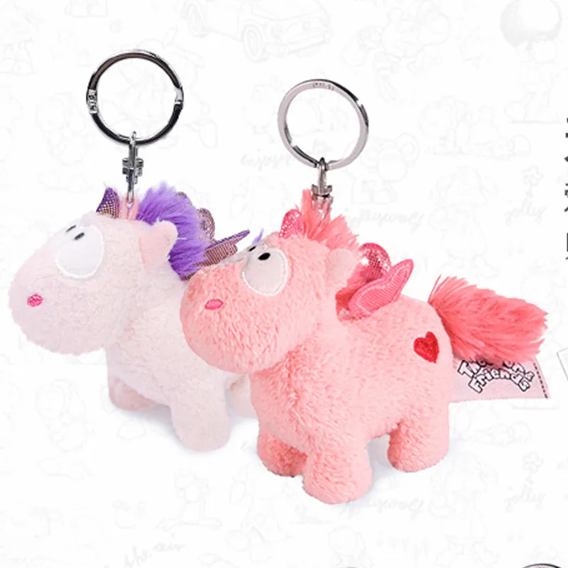 NICI Heodor & Friends Cloud Dreamer+Heart Unicorn Couple's Purple/Pink Dolls Plush Pendant 10cm Height-2