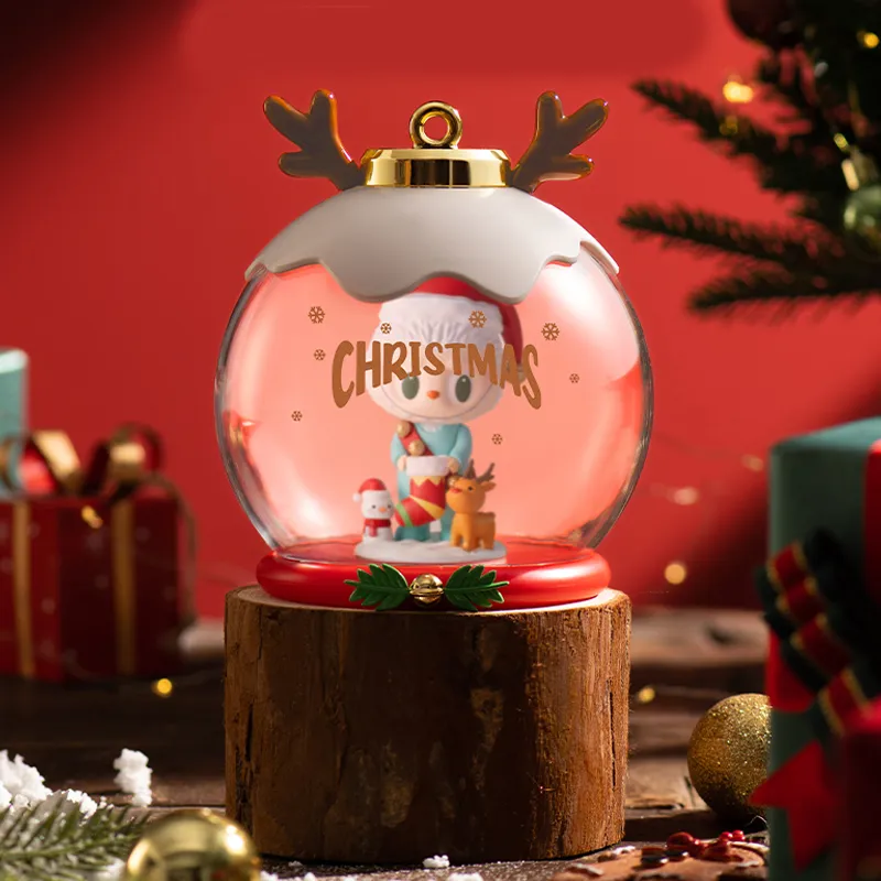 POP MART Bubble Mate IP Christmas Elk Figure Storage Display Case 15cm Model Accessories-1