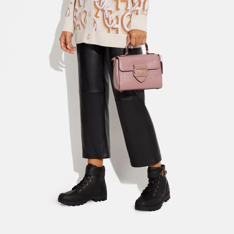 COACH Leather Briefcase, Handbag, Shoulder Bag, Crossbody Bag Trumpets Women's Rose Pink-4