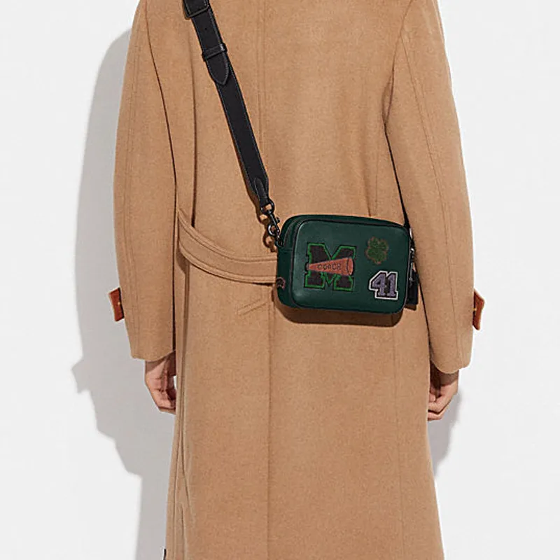 COACH Flight Gloves Made Of Tanned Leather Shoulder Bag Crossbody Bag Small Size Women's Green-5