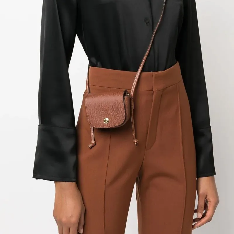 LONGCHAMP Cow Leather Shoulder Bag, Crossbody Bag, Coin Purse Regular Women's Brown-5