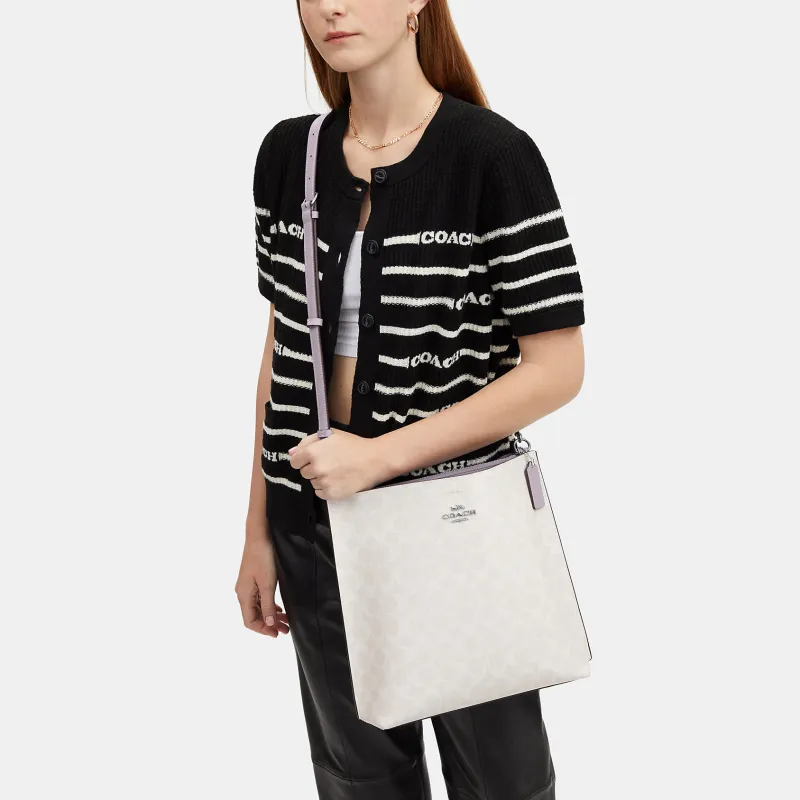 COACH Mollie PVC Tote Bag Crossbody Bag Shoulder Bag Large Size Women's Ivory White-3