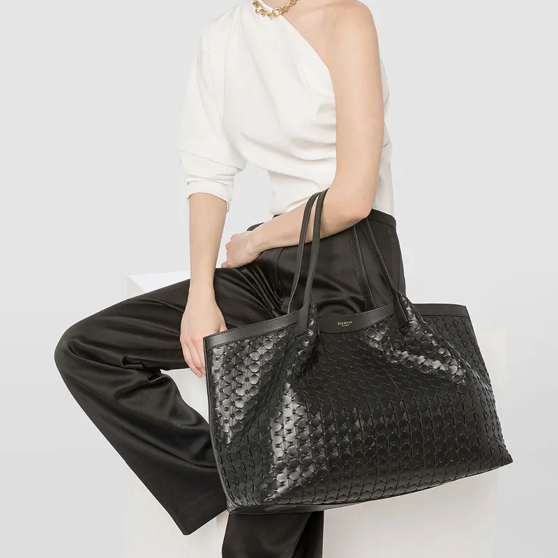Serapian Secret Logo Printed Tote Bag-5